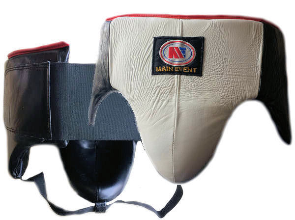 Main Event Pro Gel Groin Guard Kidney Protector White Black